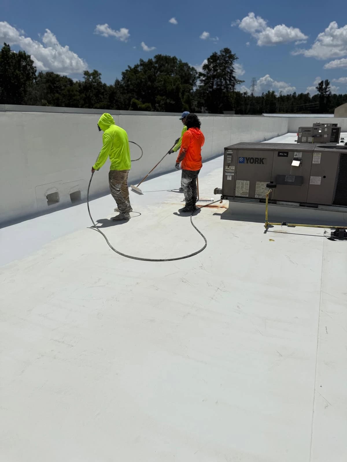 Mountain Island Charter School roof coating, installation detail 1