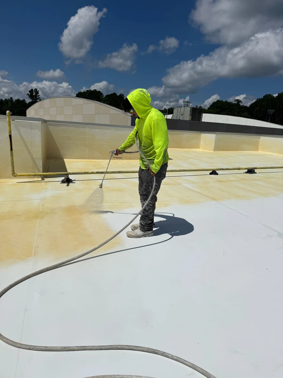 Mountain Island Charter School roof coating, installation detail 21